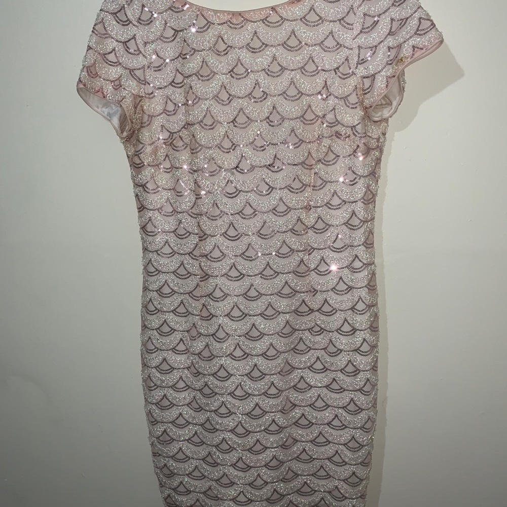 Formal pink sequins dress
